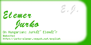 elemer jurko business card